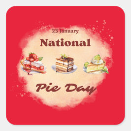 23 januari Nationale Pie Dag Vierkante Sticker