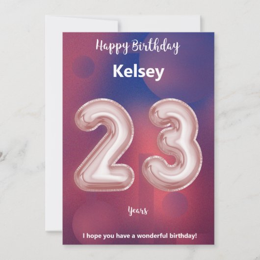 23-jarige Happy Birthday-kaart (Voorkant)