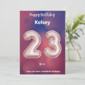 23-jarige Happy Birthday-kaart (Staand voorkant)