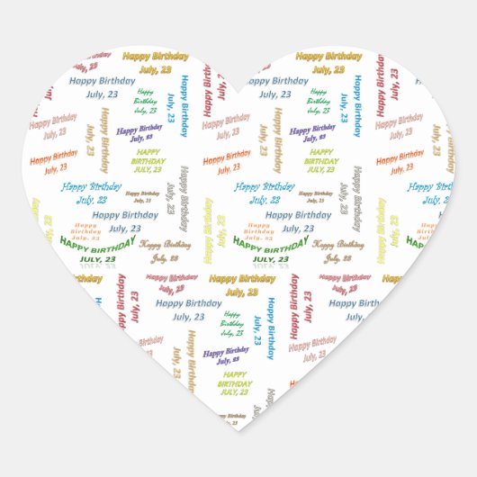 23 juli, Birthday Sticker (Voorkant)