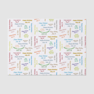 23 juli, geboortedagboek tissuepapier