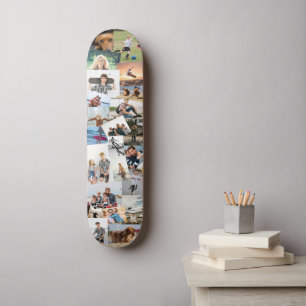 23 lukraak overlappende foto's collage Sjabloon Persoonlijk Skateboard