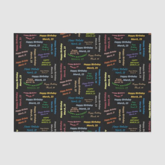 23 maart, Birthday Tissue Paper Tissuepapier (Voorkant)