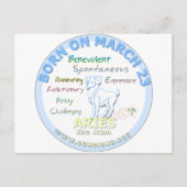 23 maart verjaardag - Ram Briefkaart (Voorkant)