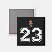 23 Nummer Basketbal Stijl  Witte Tanktop Magneet (Voorkant / Achterkant)