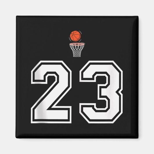 23 Nummer Basketbal Stijl  Witte Tanktop Magneet (Voorkant)