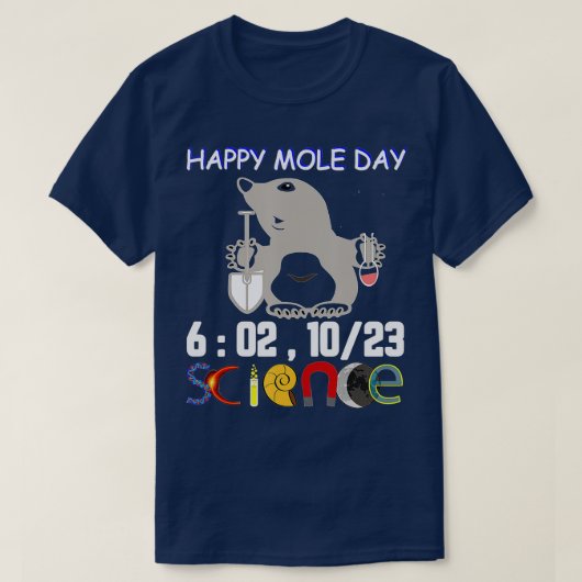 23 oktober Nationale dag van de Mole Avogadros Num T-shirt (Design voorkant)