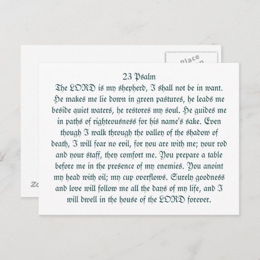 23 Psalm Briefkaart (Voorkant / Achterkant)