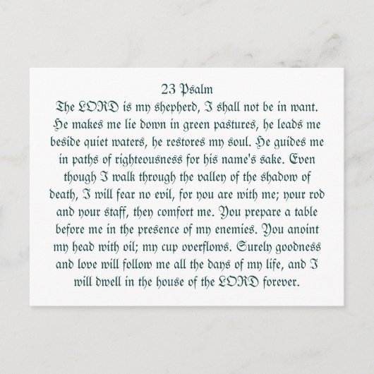 23 Psalm Briefkaart (Voorkant)
