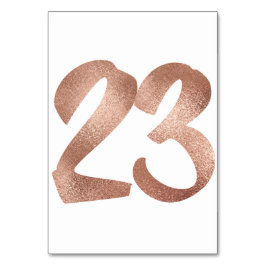 23 Tabel Aantal White Metallic roze Rose Gold Kaart