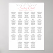 23 Tabel Roze en grijze bruiloft Poster (Voorkant)