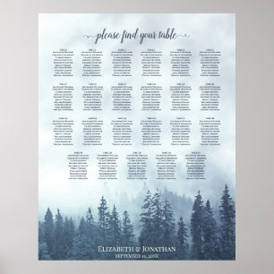 23 Tafel-blauwe beugen-weddenschapenkaart Poster