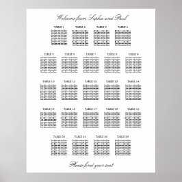 23 Tafel Elegante Minimalistische Zitplaatsindelin Poster