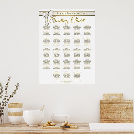 23 Tafel- en goudkleurige weddenschappen Poster (Keuken)