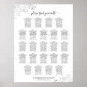 23 Tafel Lacy Silver Frills Wedding Seating Chart Poster (Voorkant)
