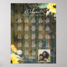23 Tafel Rustiek Hout ZONNEBLOEMEN FOTO STOELEN Poster