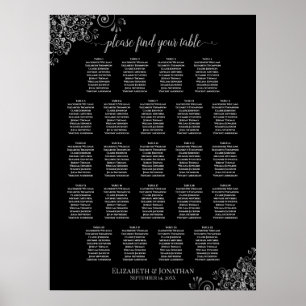 23 Tafel Zilver en Zwarte Boorzitje Poster