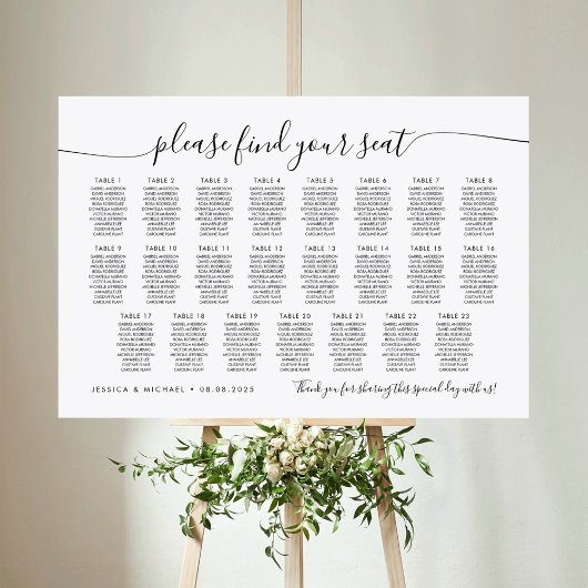 23 Tafels Modern Vind Uw Stoel Zitplaatsindeling Poster