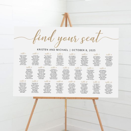 23 Tafels Vind je plaats zitplaatsindeling plan Poster