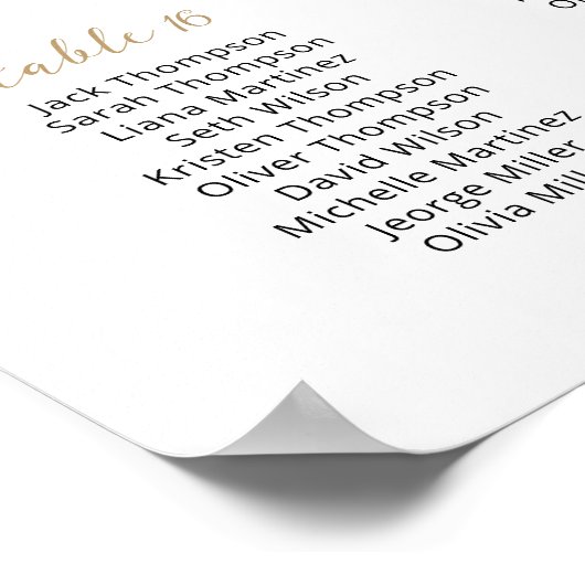 23 Tafels Vind uw zitplaatskaart plan Poster (Hoek)