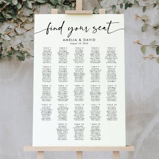 23 Tafels Vind uw zitplaatskaart Poster