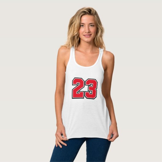 23 Vintage Varsity Sporten Nummer Tank Top (Volledige Voorkant)
