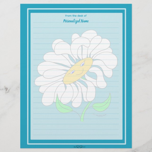 23Big Happy Daisy Blue Lined Briefhoofd (Voorkant)