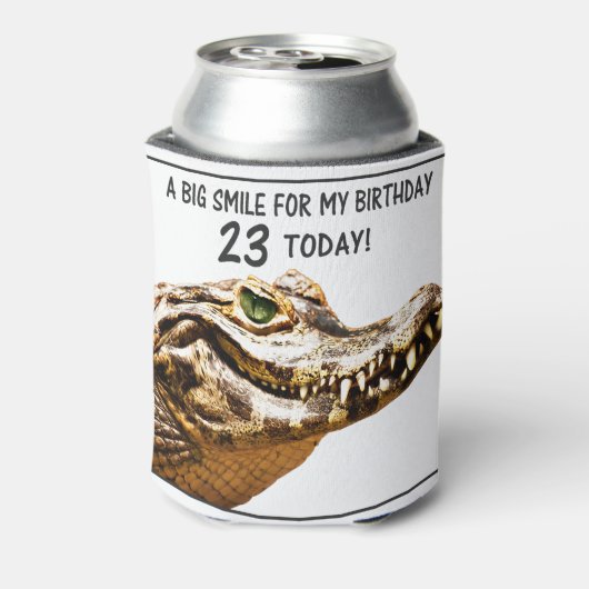 23e 'Birthday Alligator Smile' Blikjeskoeler (Blikje Achterkant)