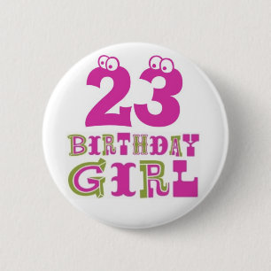 23e Birthday Girl Button Badge
