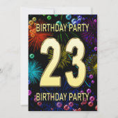 23e 'Birthday Party'-belletjes voor uitnodigingen (Voorkant)