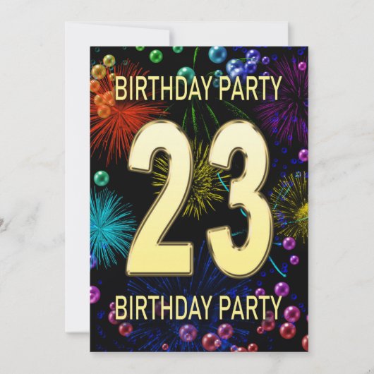 23e 'Birthday Party'-belletjes voor uitnodigingen  (Voorkant)