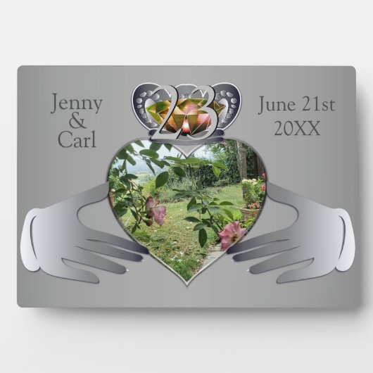 23e bruiloft Jubileum Foto Claddaugh Fotoplaat (voorkant)