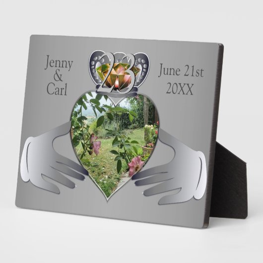 23e bruiloft Jubileum Foto Claddaugh Fotoplaat (Zijkant)