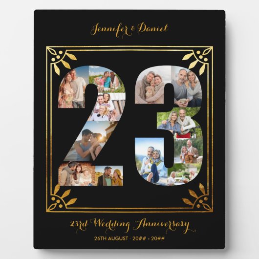 23e bruiloft Jubileum nummer 23 Fotocollage Fotoplaat (Voorkant)
