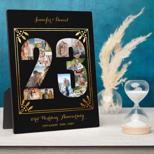 23e bruiloft Jubileum nummer 23 Fotocollage Fotoplaat (Zijkant)