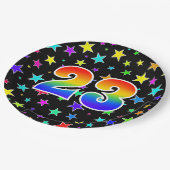 23e evenement: Vet, Fun, kleurrijke regenboog 23 Papieren Bordje (Gekanteld)