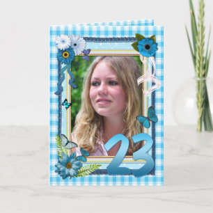 23e fotokaart voor een verjaardag kaart