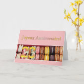 23e Franse verjaardag Macaron-Joyeux Anniversaire! Kaart (Gele Bloem)