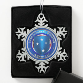 23e infanteriedivisie tin sneeuwvlok ornament
