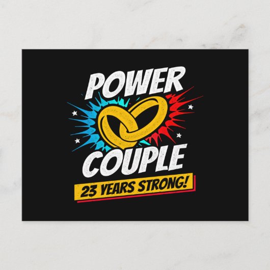23e Jubileum gehuwde paren 23 jaar sterk Briefkaart (Voorkant)