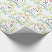 23e Jubileum Love Heart Gift Wrap Cadeaupapier (Hoek)