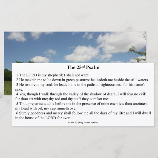 23e Kaart van het Psalm Prayer (Voorkant / Achterkant)