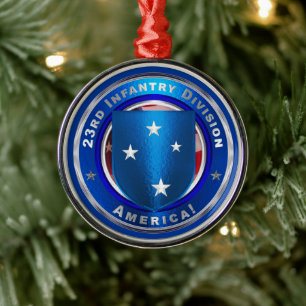 23e kerstdag infanteriedivisie metalen ornament
