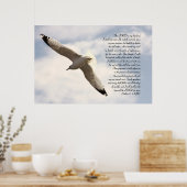 23e Psalm Biblical Verse met Soaring Zee Gull Poster (Keuken)