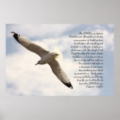 23e Psalm Biblical Verse met Soaring Zee Gull Poster (Voorkant)