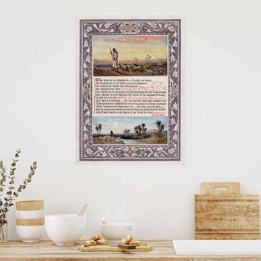 23e Psalm, De Heer is mijn Shepherd Poster (Keuken)