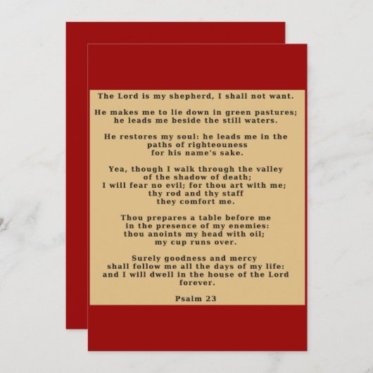 23e Psalm Rustic Uitnodiging (Voorkant / Achterkant)