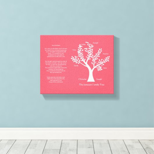 23e Psalm stamboom Canvas, Crimson Canvas Afdruk (Insitu (Houten vloer))