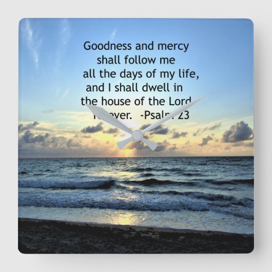 23E PSALM SUNRISE FOTOONTWERP VIERKANTE KLOK (Voorkant)