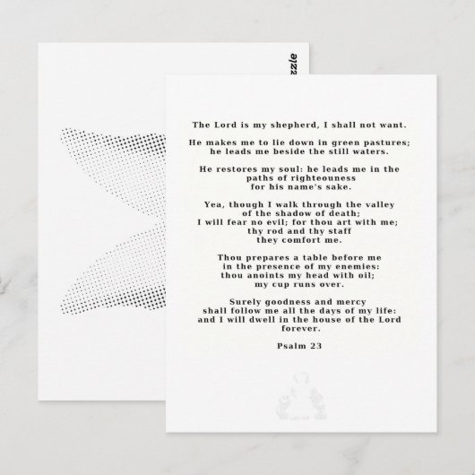 23e Psalm Witte bruiloft Silhouette Kaart (Voorkant / Achterkant)